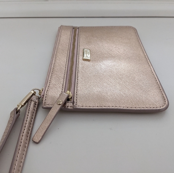 New? EXCELLENT Cond! Kate Spade New York Tinie Laurel Way Rose Gold Wristlet - Picture 11 of 14
